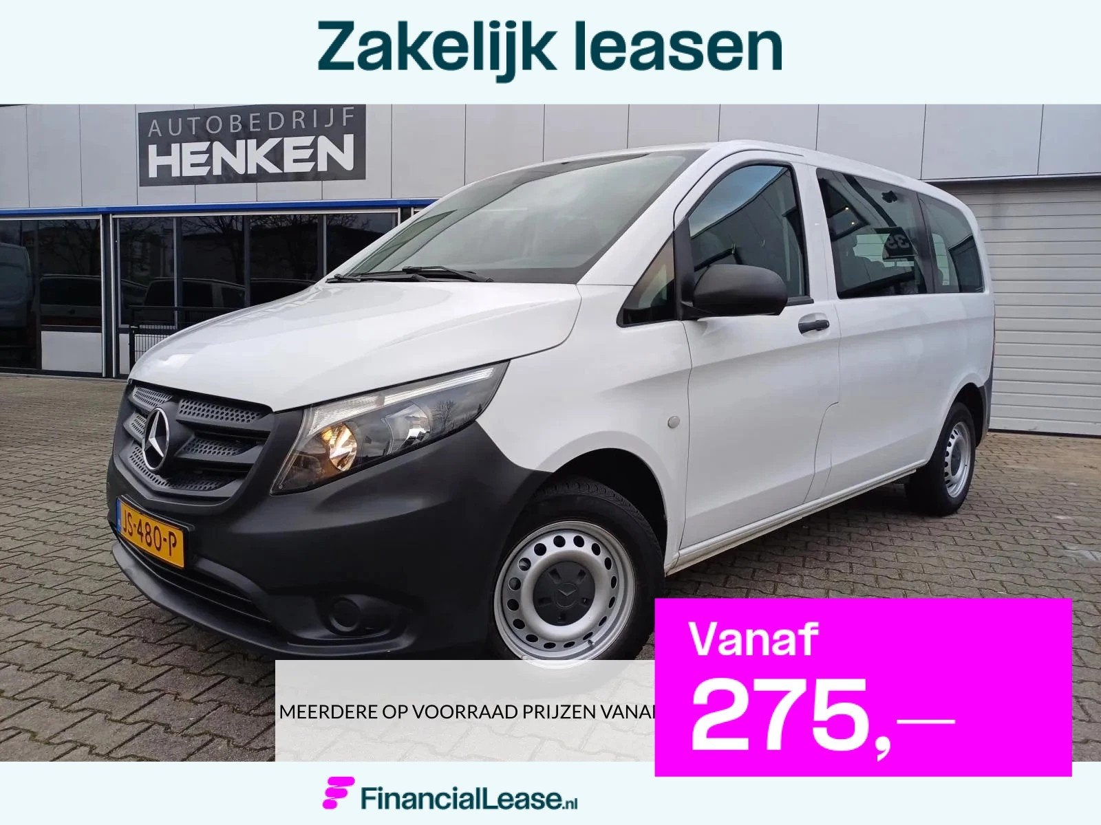 Mercedes-Benz Vito Tourer 109 BlueTEC Base Lang 9PERSONEN/PR, Stof, Gebruikt, 255 €/maand, Origineel Nederlands