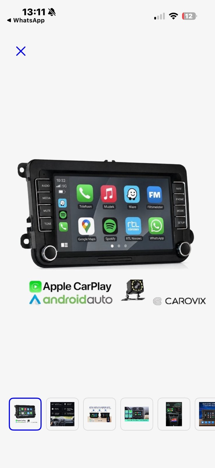 7 inch carplay voor Apple en Android, Ophalen of Verzenden, Zo goed als nieuw