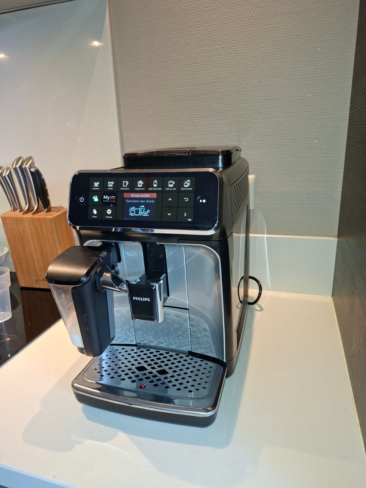 Luxe Philips Latte go espressomachine, Ophalen, Afneembaar waterreservoir, Espresso apparaat, Koffiebonen