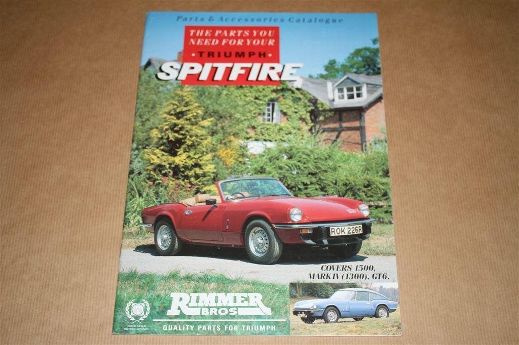 Triumph Spitfire Ondedelencatalogus Rimmer Bros, Ophalen of Verzenden