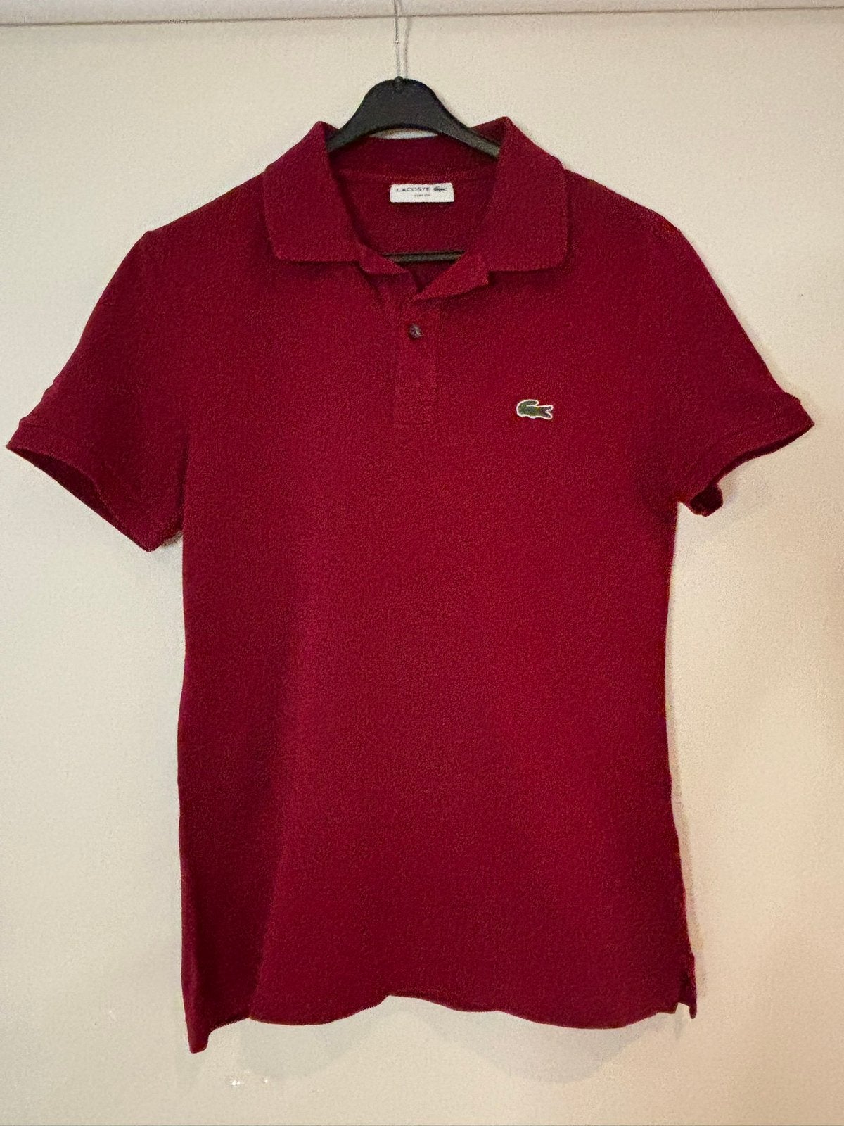 Lacoste shirt met embleem maat s, Ophalen of Verzenden, Zo goed als nieuw, Maat 46 (S) of kleiner, Rood