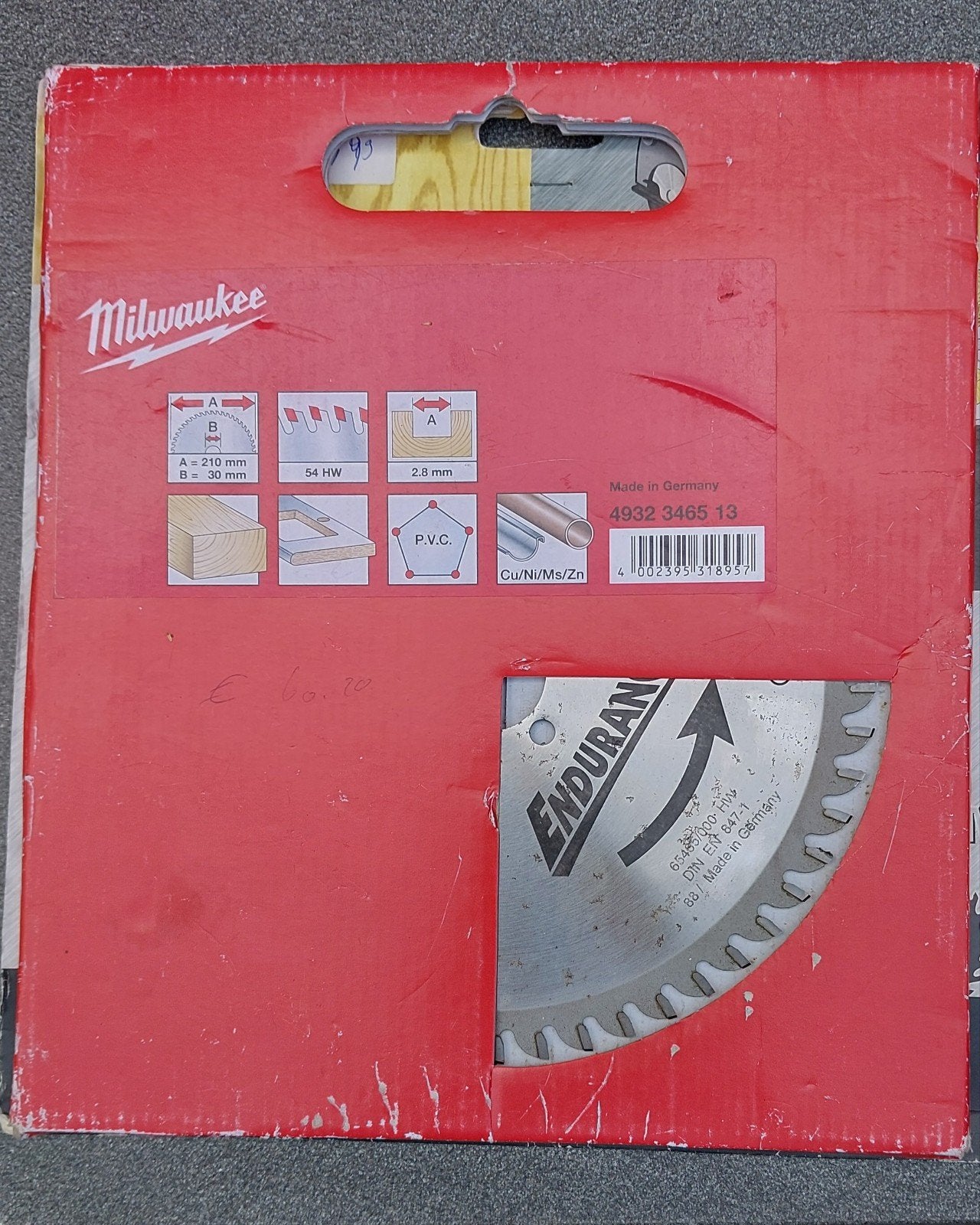 Milwaukee Cirkelzaagblad 210mm 54T voor hout en PVC, Ophalen of Verzenden, Nieuw, Cirkelzaag, Milwaukee