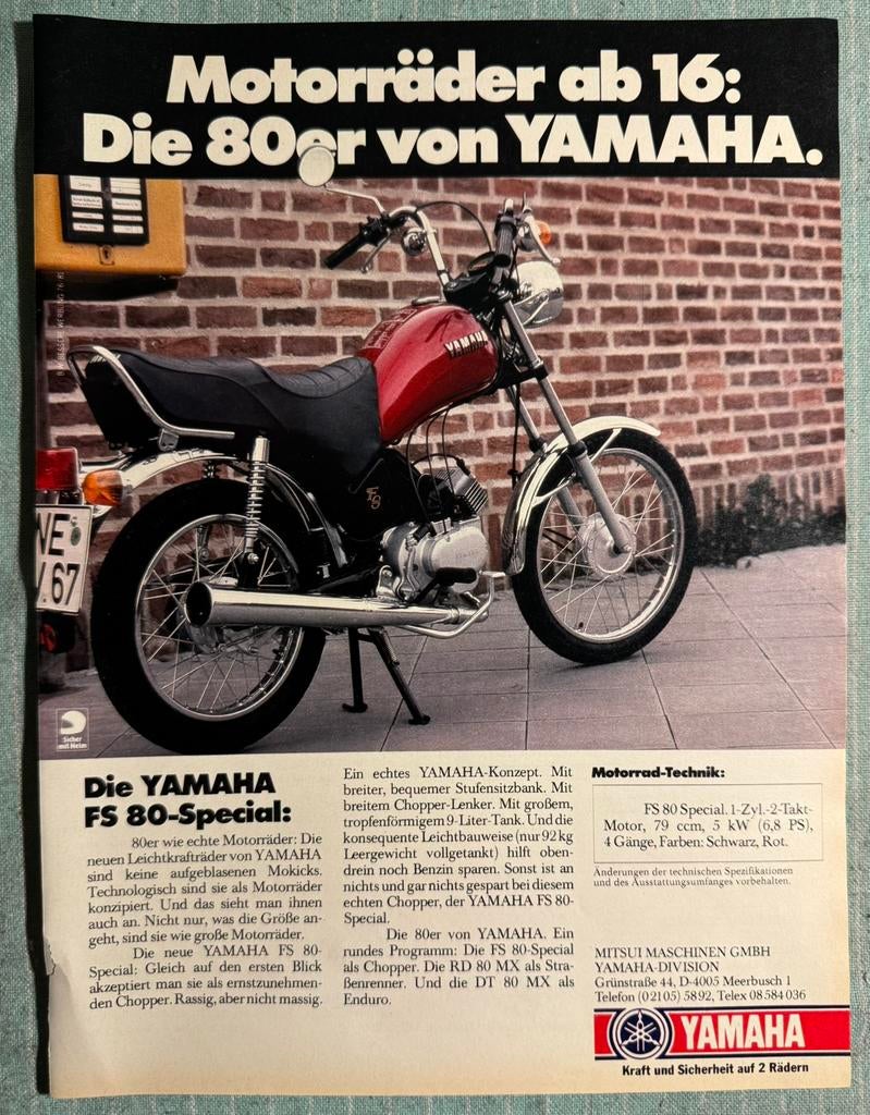 Advertentie 1981 Yamaha FS80 Special, Verzenden, Zo goed als nieuw, Motoren