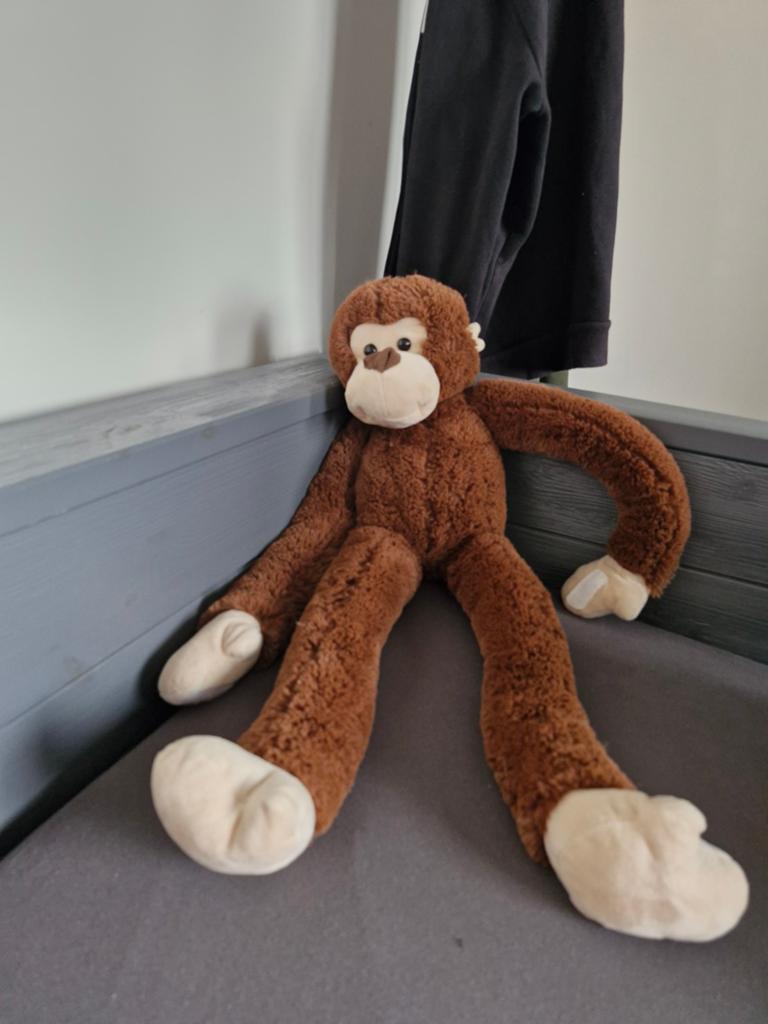 Pluche grote hang aap., Kinderen en Baby's, Speelgoed | Knuffels en Pluche, Ophalen of Verzenden, Zo goed als nieuw, Overige typen