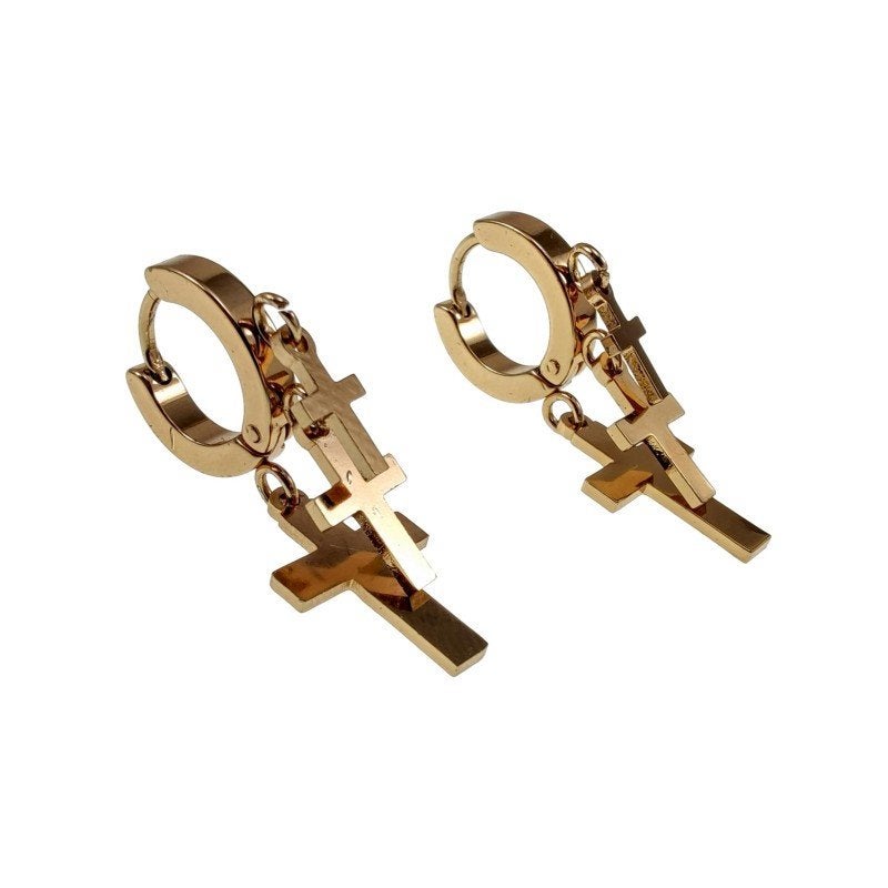 13x 3mm Oorbellen Dames RVS Verguld Oorringen Kruishangers, Overige materialen, Hangers, Birgitta-Gracht 33, 6465 EL Kerkrade, Nederland