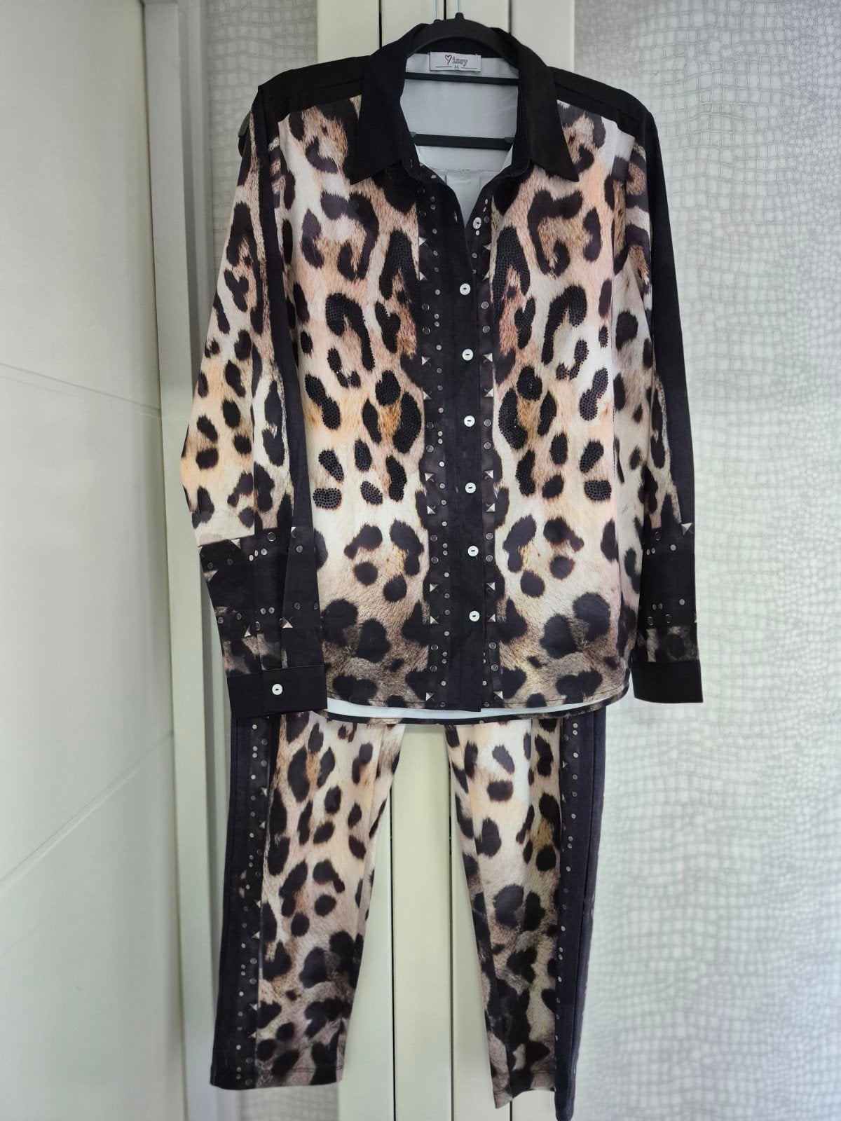 Leopardprint pak Missy XL - Blouse en Broek, Kostuum of Pak, Meerkleurig, Maat 46/48 (XL) of groter, Missy