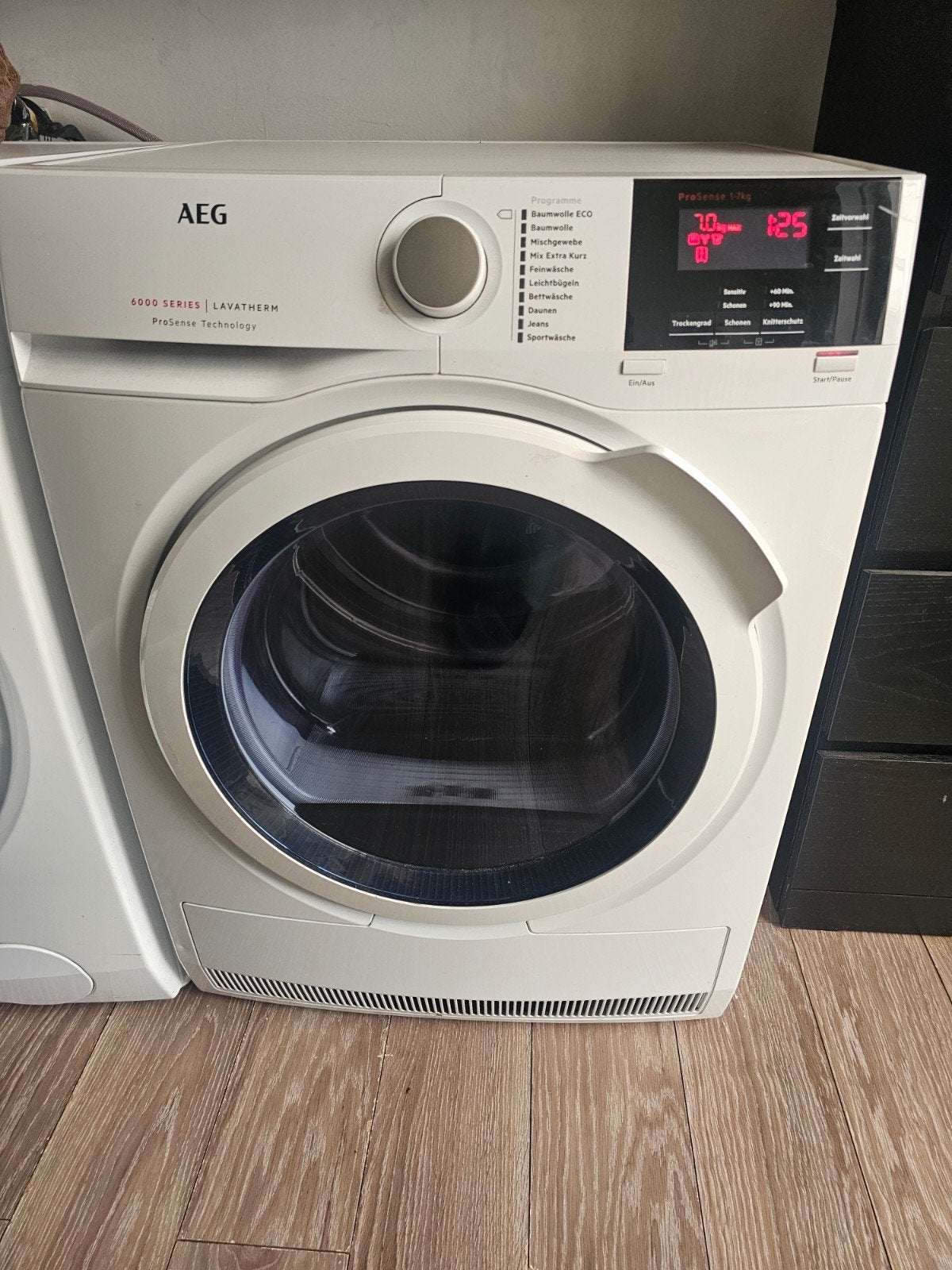 AEG Lavatherm 6000 Series ProSense Technology Droger, Ophalen, 6 tot 8 kg, Gebruikt, Anti-kreukfase