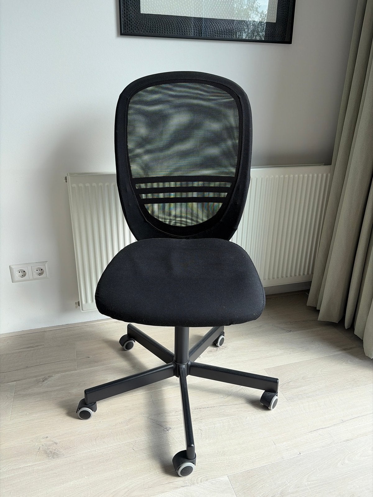 IKEA Flintan bureaustoel - Zwart en verstelbaar, Ophalen of Verzenden, Gebruikt, Zwart, Bureaustoel