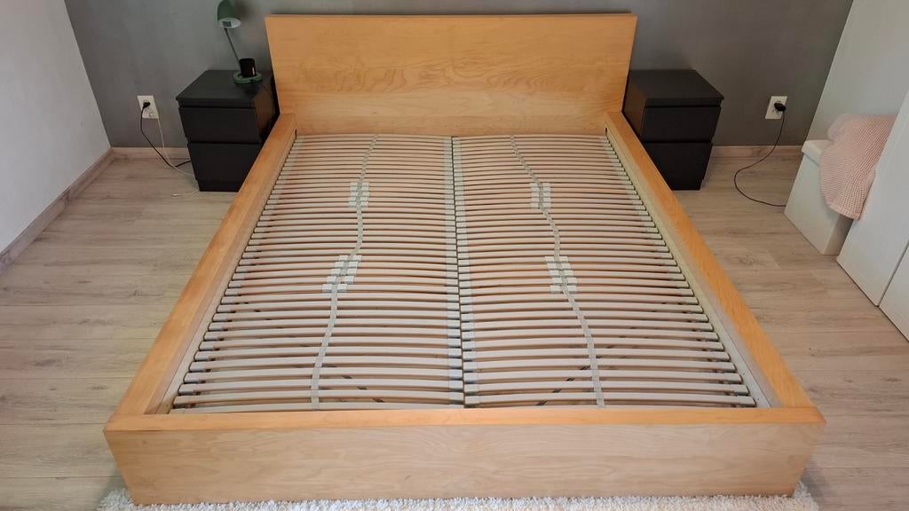 Gratis af te halen: bedframe excl. Lattenbodems. 160x200, Ophalen, Gebruikt, Bruin, Tweepersoons