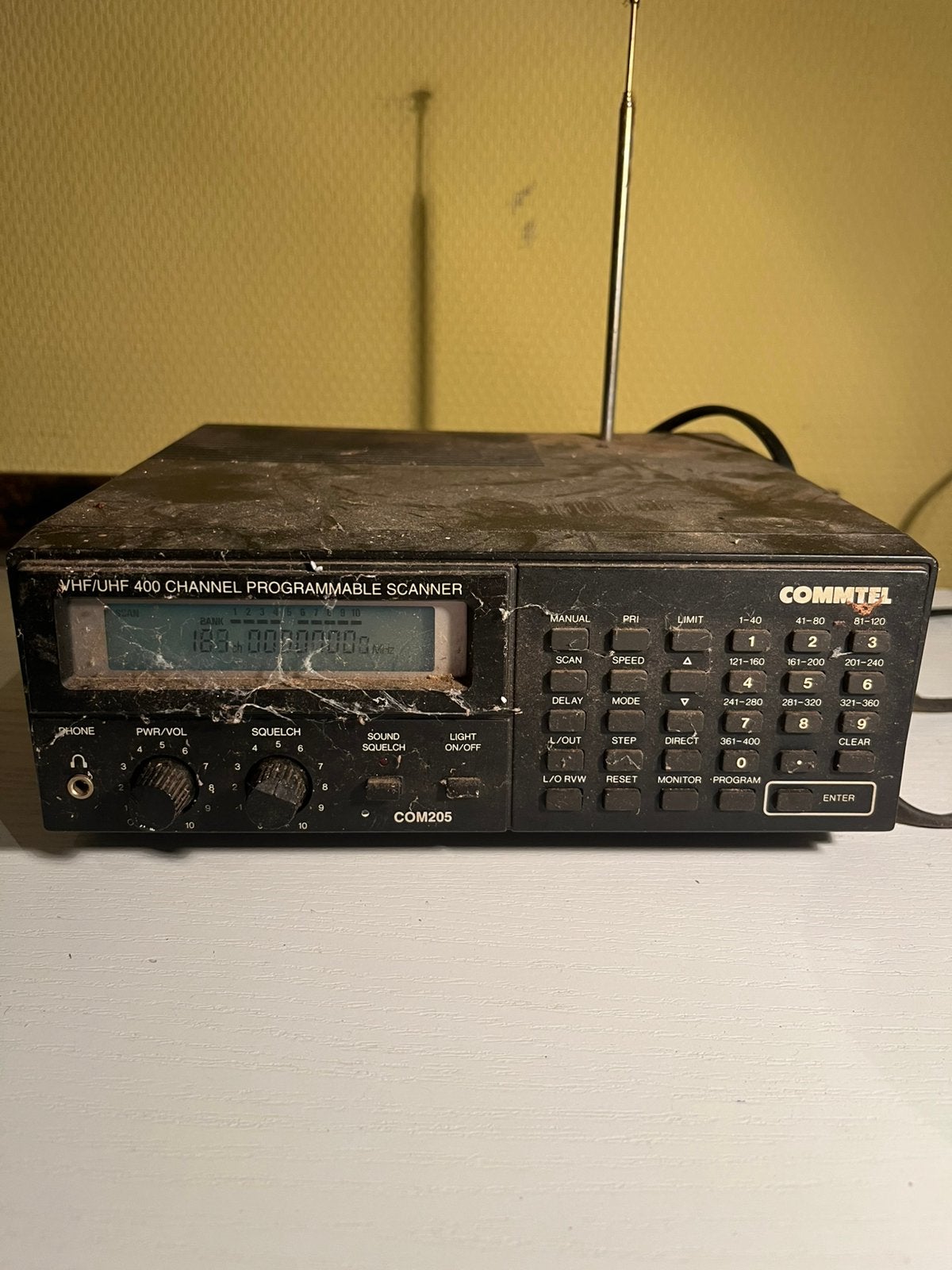 Vintage Commtel COM205 VHF/UHF Basisscanner (400 Kanalen), Ophalen of Verzenden, Gebruikt
