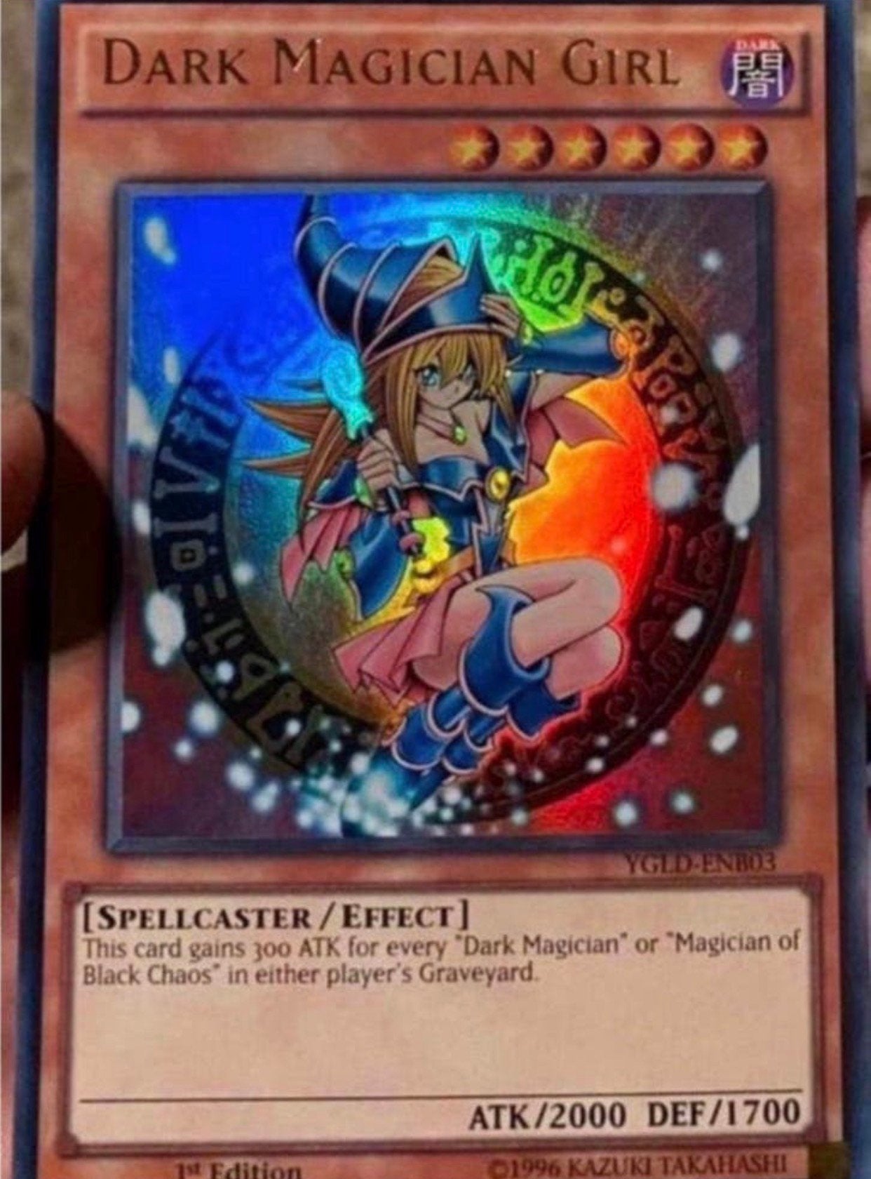 Yu-Gi-Oh! Dark Magician Girl YGLD 1st Edition !, Hobby en Vrije tijd, Verzamelkaartspellen | Yu-gi-Oh!, Ophalen of Verzenden, Zo goed als nieuw