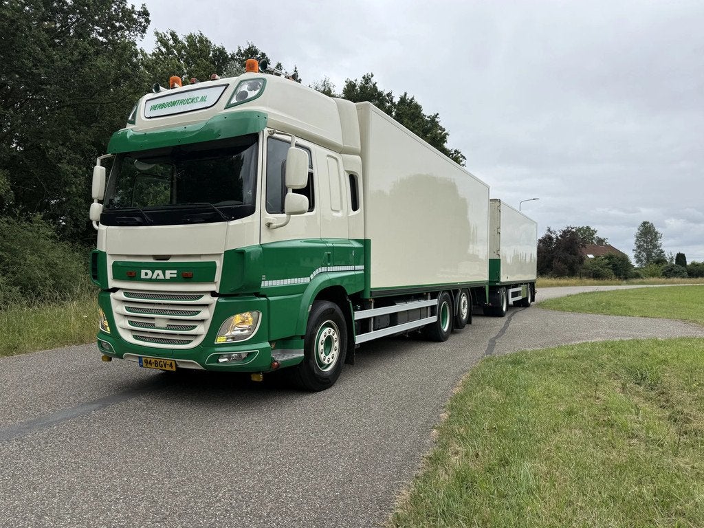 DAF CF 440 CF440 6X2 Bakwagen met 2 assige Floor schamel aan, Automaat, 435 pk, Euro 6, Origineel Nederlands