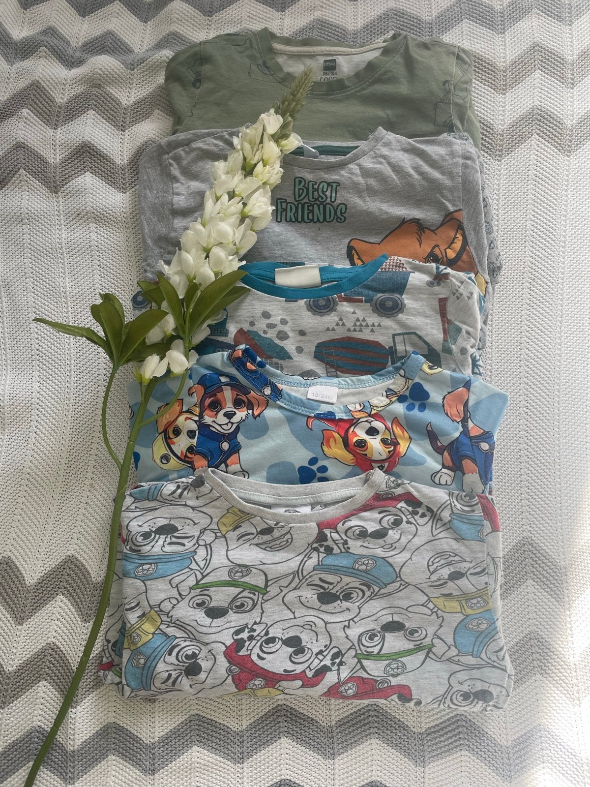 Set van 5 veelgedragen pyjama’s, maat 98/104, Ophalen of Verzenden, Gebruikt, Jongen, Nacht- of Onderkleding