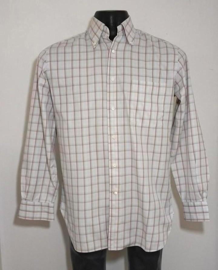 Geruit -rossini regular- designer overhemd Ermenegildo Zegna, Verzenden, Zo goed als nieuw, Overige kleuren, Halswijdte 39/40 (M)
