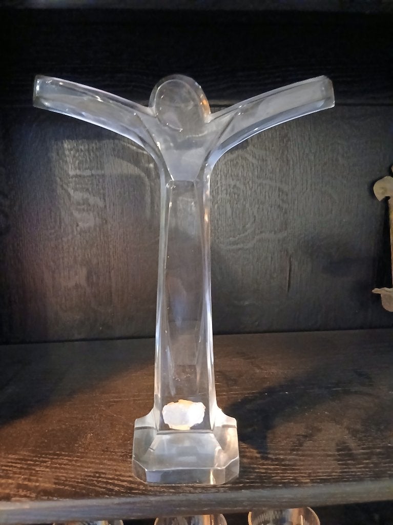 Val Saint Lambert Kristallen Kruisbeeld – 1960/1970, Antiek en Kunst, Ophalen of Verzenden