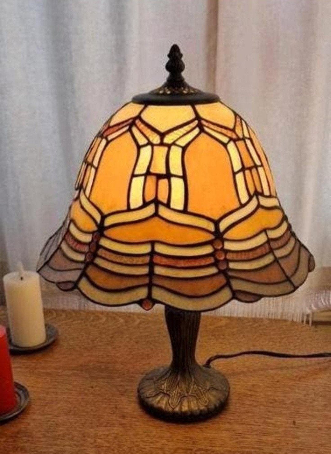 Prachtige Authentieke Tiffany Tafellamp - Art Nouveau, Ophalen of Verzenden