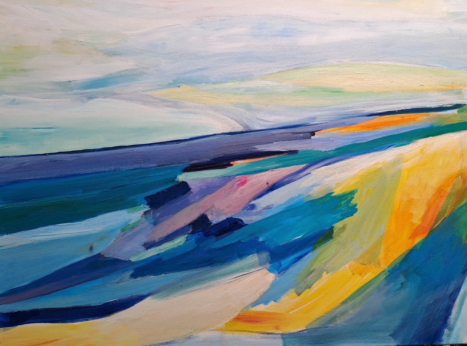 Abstract Landschap "Verte", Ophalen of Verzenden