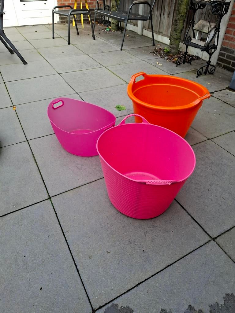 Wasmand mand teil kuip speciekuip, Ophalen, Gebruikt, Kunststof, Met handgreep
