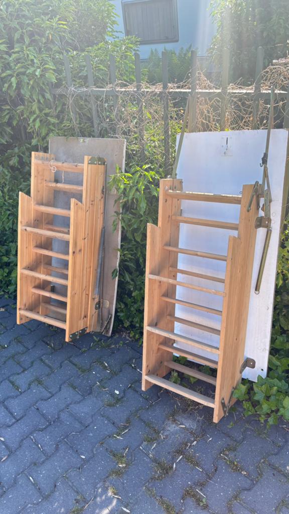 Houten vlizotrappen met wit blad., Doe-het-zelf en Verbouw, Ladders en Trappen, Ophalen, Gebruikt, Trap, Opvouwbaar of Inschuifbaar
