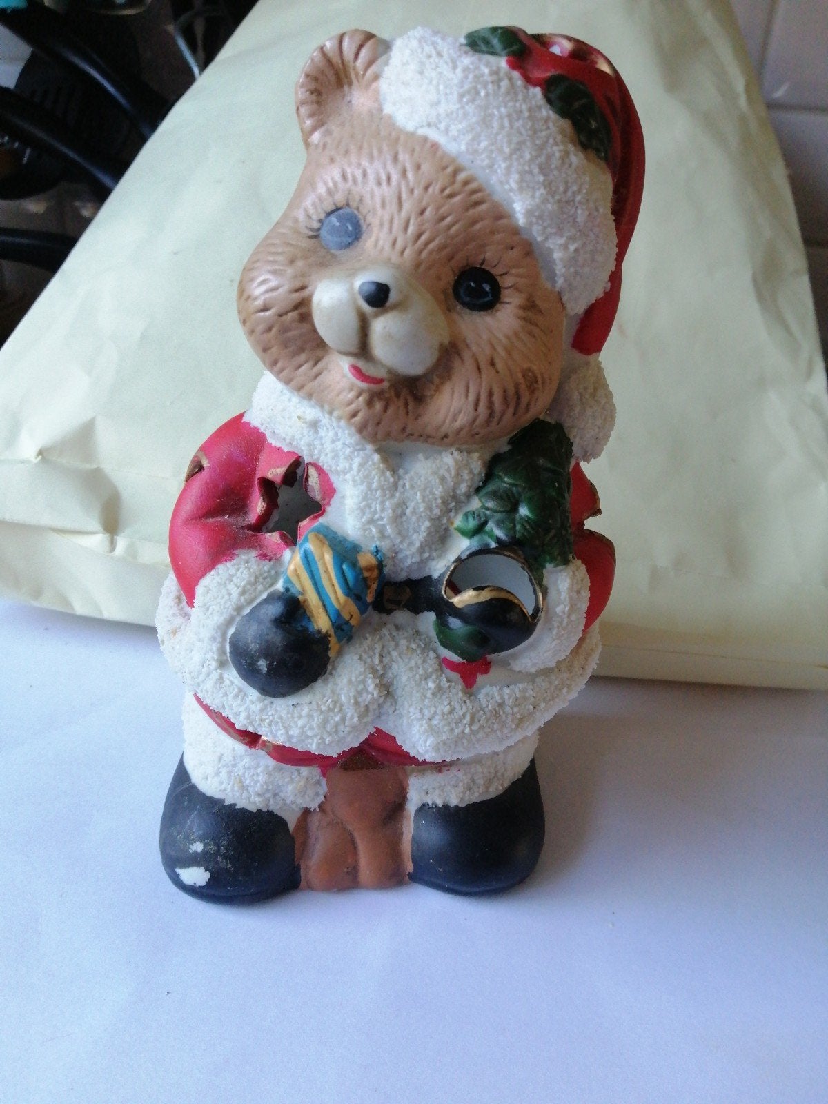 kerst decoratie. kerstman, huisje kerst man voor waxinelicht, Ophalen of Verzenden, Zo goed als nieuw