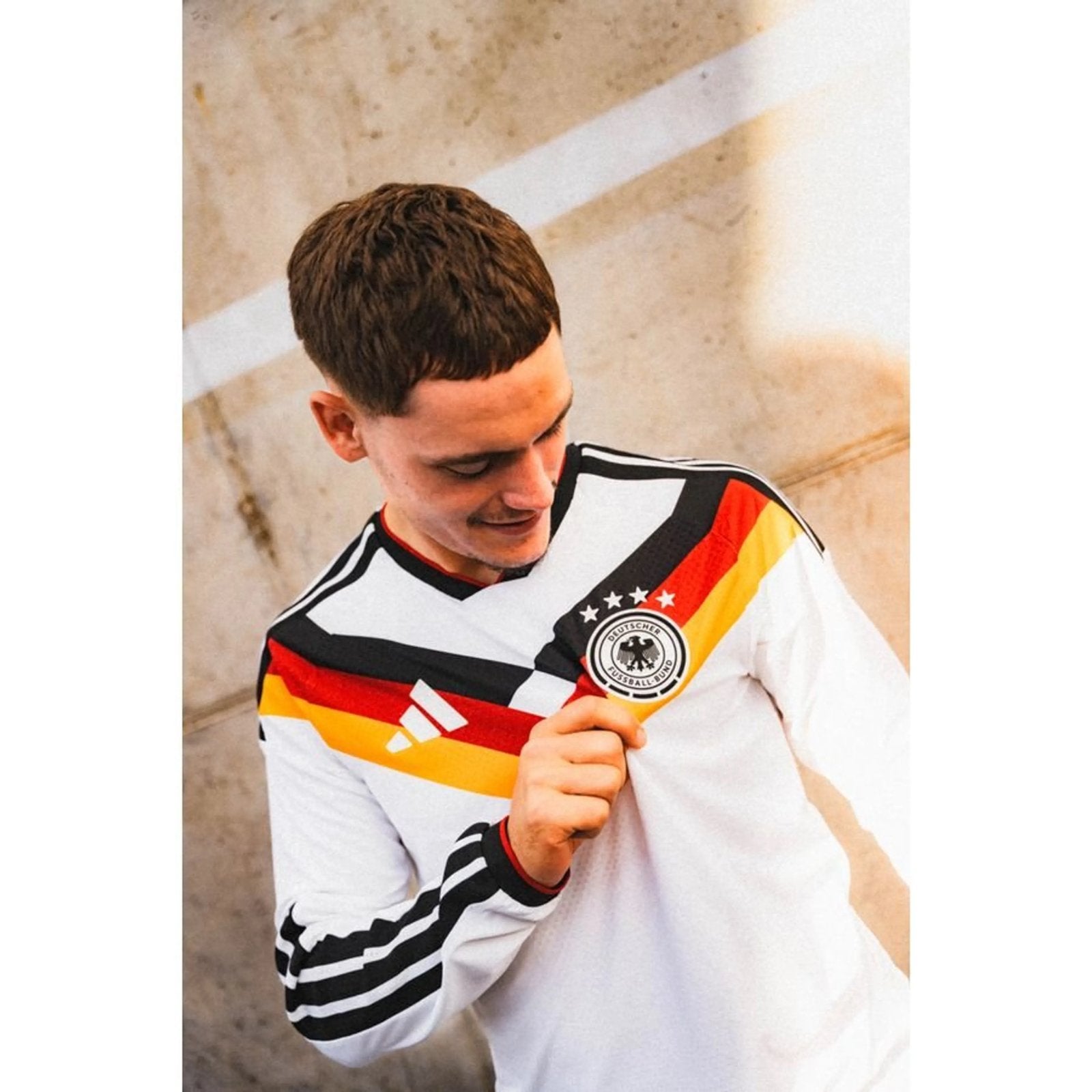 Duitsland Thuisshirt Lange Mouwen - Retro Voetbalshirt, Ophalen of Verzenden, Zo goed als nieuw, Maat 48/50 (M), Wit