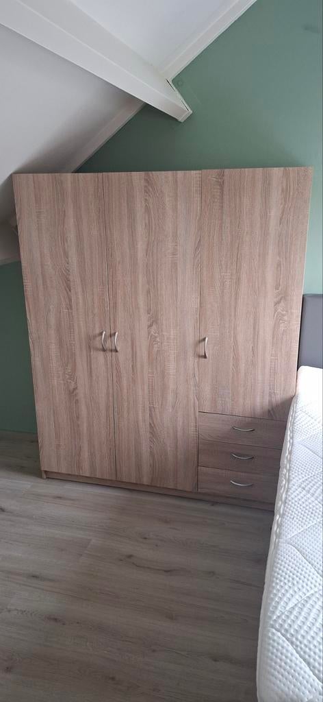 Kledingkast oud eiken fineer, Huis en Inrichting, Kasten | Kledingkasten, Gebruikt, 100 tot 150 cm, 150 tot 200 cm, Overige houtsoorten