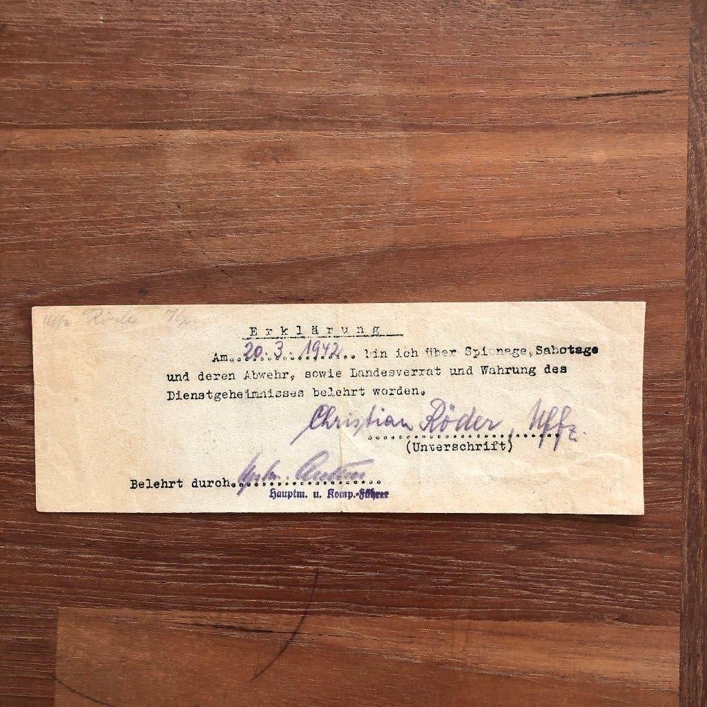 20-3-1942 Verklaring van Christian Röder offz. Vertaald:, Verzenden, Nederland, Overige typen