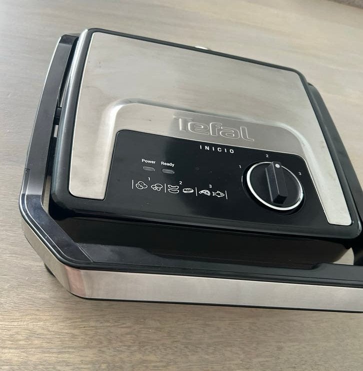 Tefal Inicio Grill - €69,- Compact NIEUWSTAAT 2x gebruikt, Ophalen of Verzenden, Zo goed als nieuw, Tafelgrill