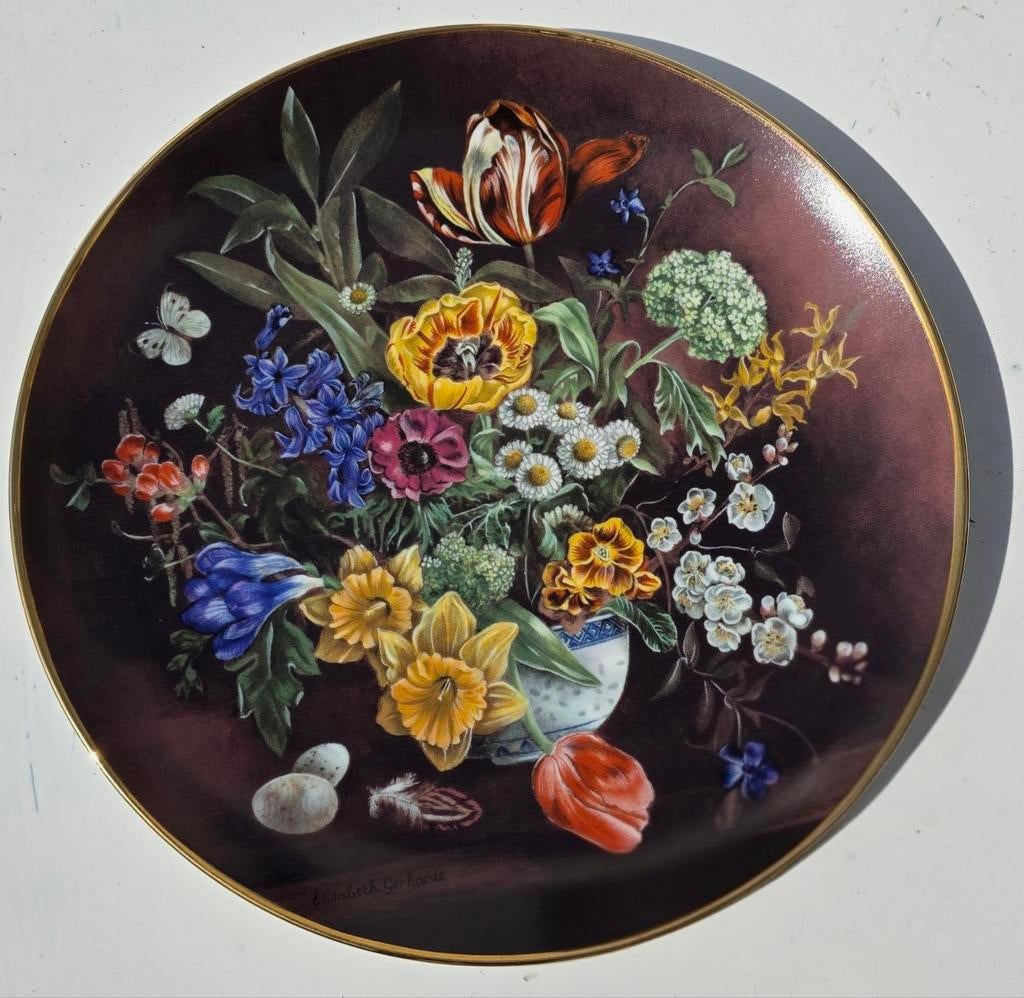 Royal Mosa Wandbord Voorjaarsboeket 1991 Elisabeth Gerhardt, Antiek en Kunst, Antiek | Wandborden en Tegels, Ophalen of Verzenden