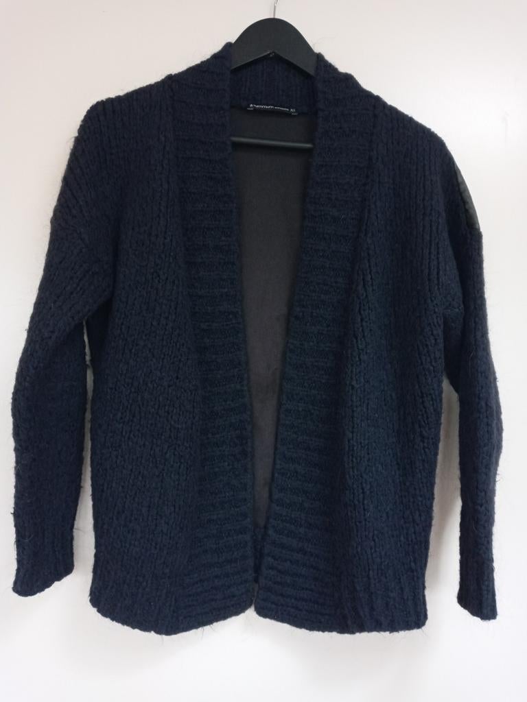 36/38 apart vest donkerblauw met imitatieleer rugpand Summum, Summum Woman, Blauw, Ophalen of Verzenden, Maat 36 (S)