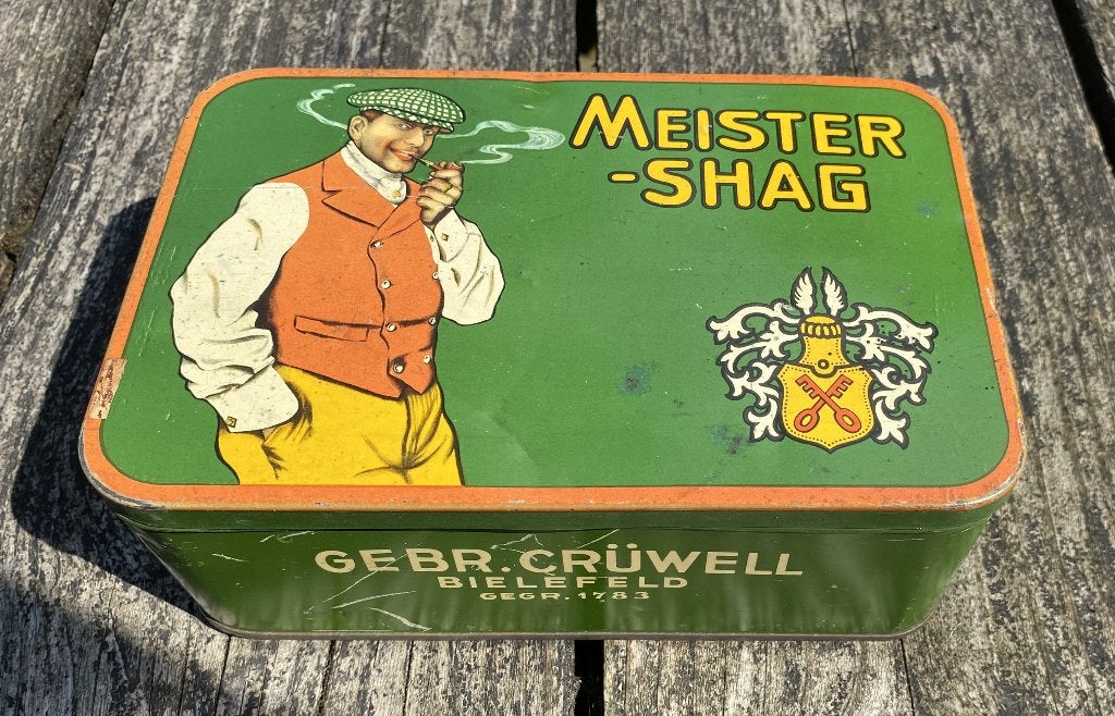 Leuke Tabaksdoos van Meister-Shag Gebr. Crüwell Bielefeld, Ophalen of Verzenden, Gebruikt, Overige, Overige merken