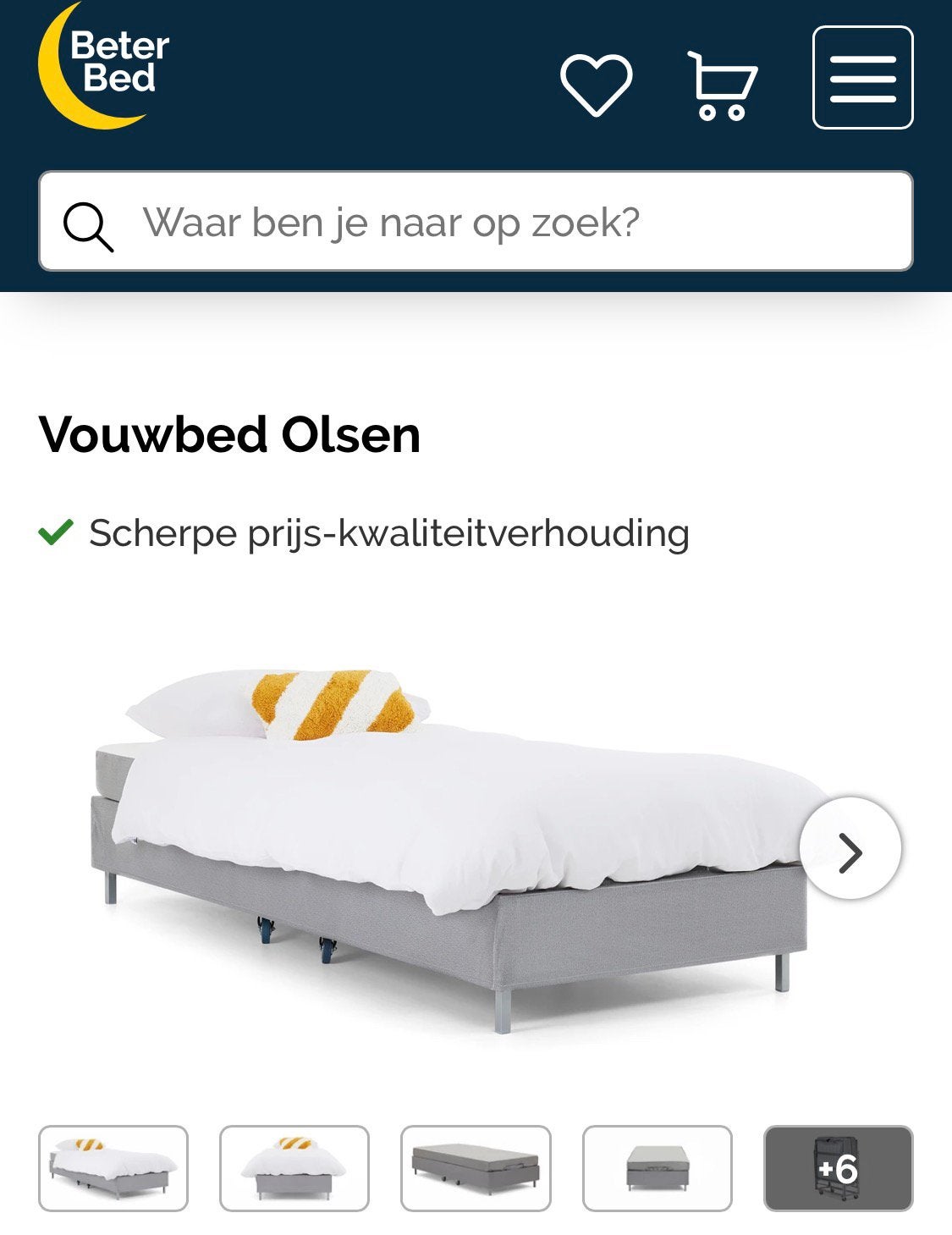 Vouwbed Olsen ZGAN Beter Bed, Ophalen, Zo goed als nieuw, Eenpersoons, 90 cm