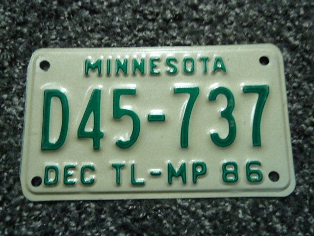 Motor licenseplate motor kentekenplaat Minnesota 1 USA, Verzenden, Gebruikt, Motoren