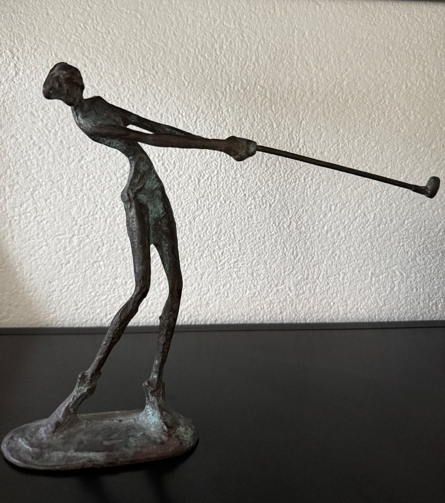 Bronzen beeld, Ophalen of Verzenden, Zo goed als nieuw, Grijs, Metaal