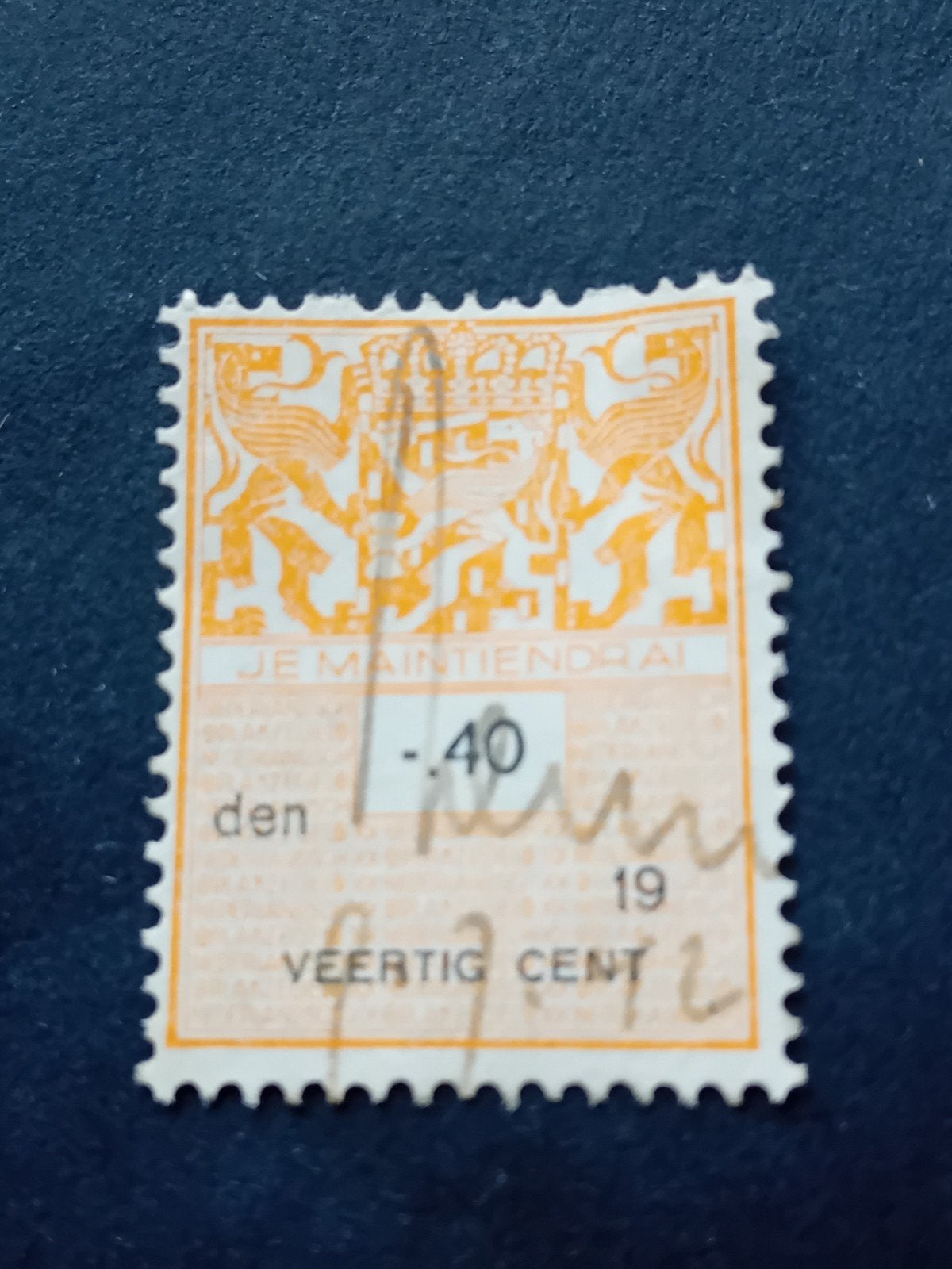Nederlandse postzegel 40 cent 'Je Maintiendrai' gestempeld, Postzegels en Munten, Ophalen of Verzenden