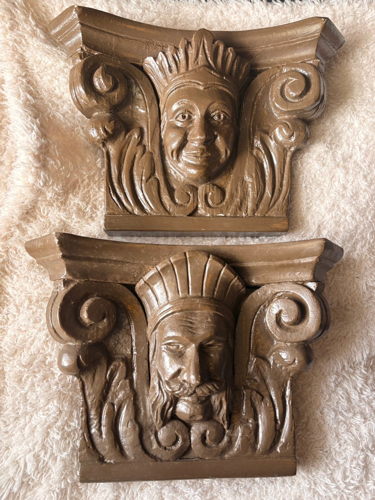 Antieke houten consoles/ kapitelen 1880-1930, Ophalen of Verzenden