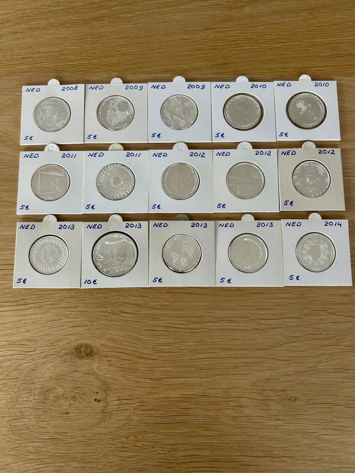 5 EURO Munten 14 STUKS. 1x 10 EURO Alle komen uit COINCARDS, Ophalen of Verzenden, Koningin Beatrix, Euro's