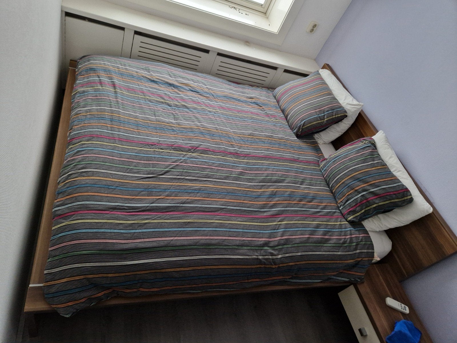 Compleet tweepersoonsbed met Auping spiraalbodem + matrassen, Huis en Inrichting, Bruin, Tweepersoons, 200 cm, 160 cm