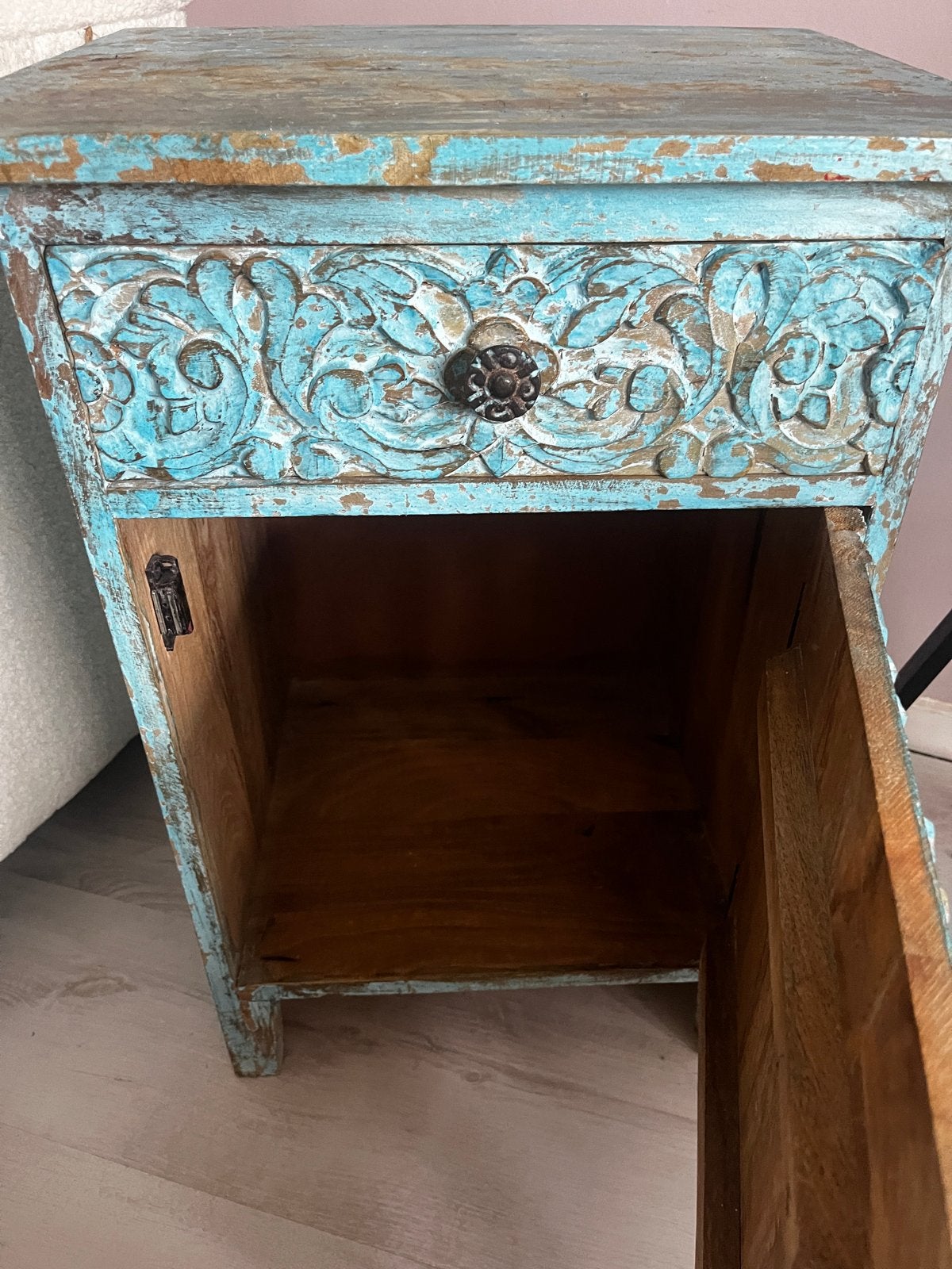 Uniek handgesneden turquoise Loods5, Ophalen, Gebruikt