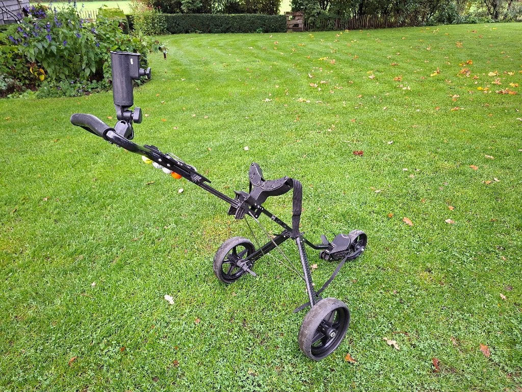 Prima 3 wiel trolley van Ppacker + parapluhouder. Goede rem, Ophalen of Verzenden, Zo goed als nieuw, Golfkar