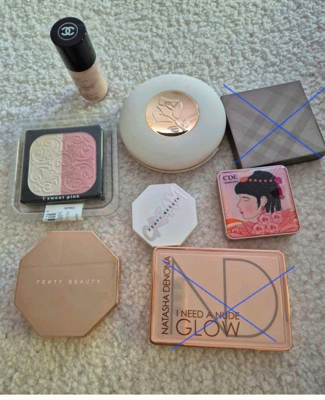 Fenty, Chanel, lancôme, Burberry, D&G, Natasha Denona makeup, Ophalen of Verzenden, Zo goed als nieuw, Gehele gezicht, Make-up