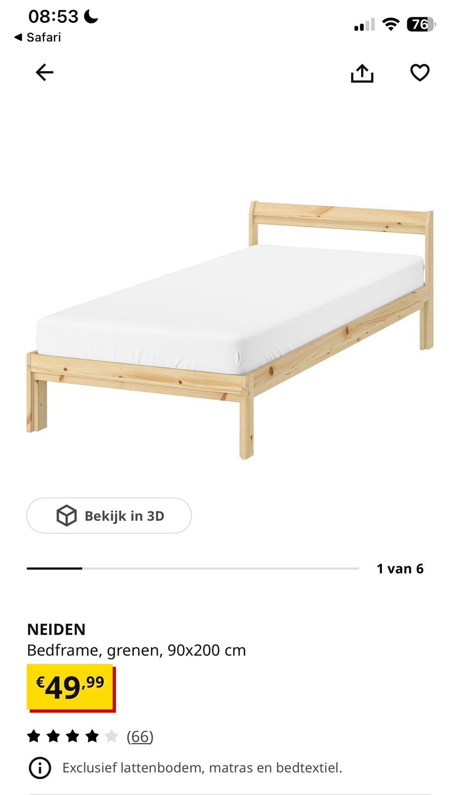 2x IKEA Grenen bedframe 90x200 cm, Ophalen, Gebruikt, 90 cm, Eenpersoons