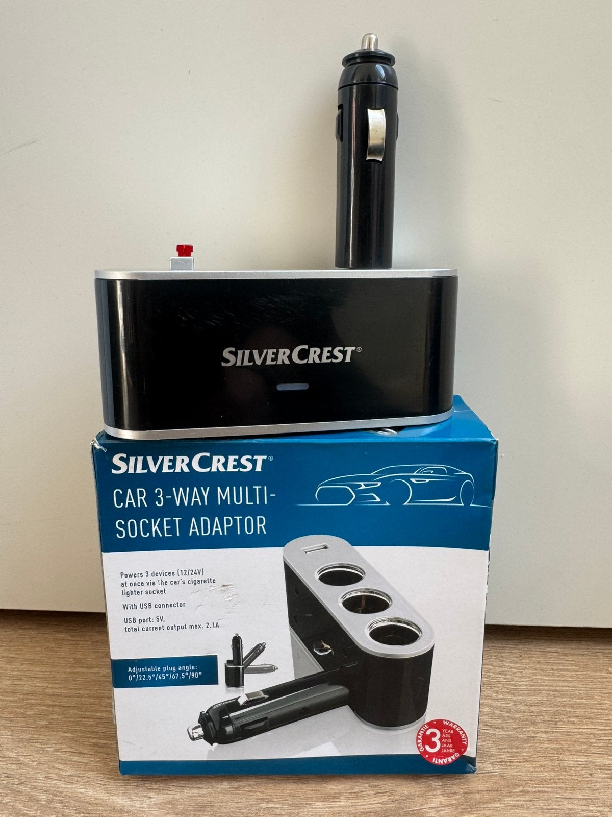 Nieuw Silvercrest 3-voudige autoverdeelstekker splitter, Ophalen of Verzenden, Nieuw