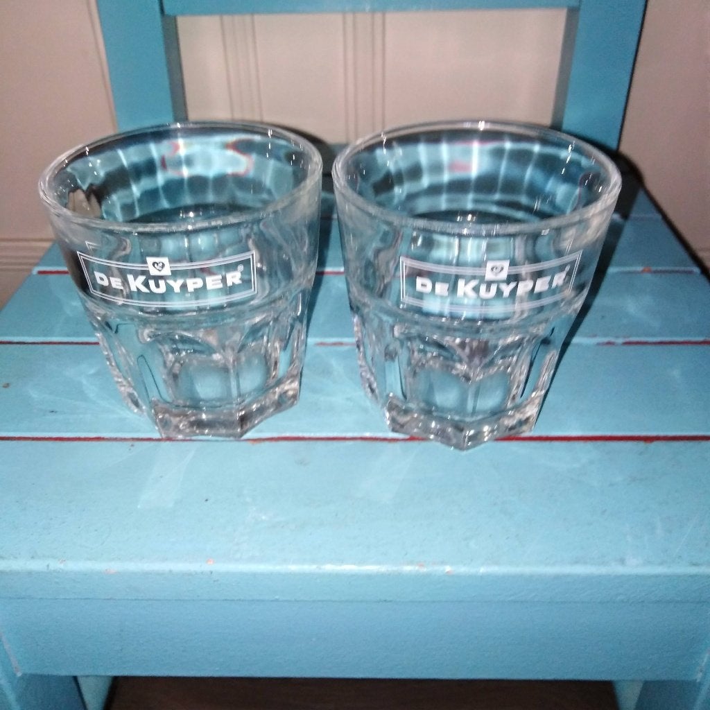 De Kuyper jenever glaasjes 2 stuks, Verzamelen, Glas en Borrelglaasjes, Ophalen, Gebruikt, Overige typen