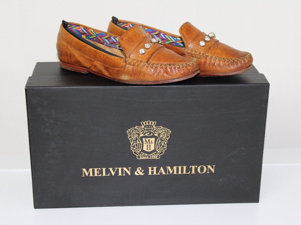 Melvin & Hamilton instappers college schoenen moccasin mt 37, Melvin&Hamilton, Bruin, Instappers, Ophalen of Verzenden