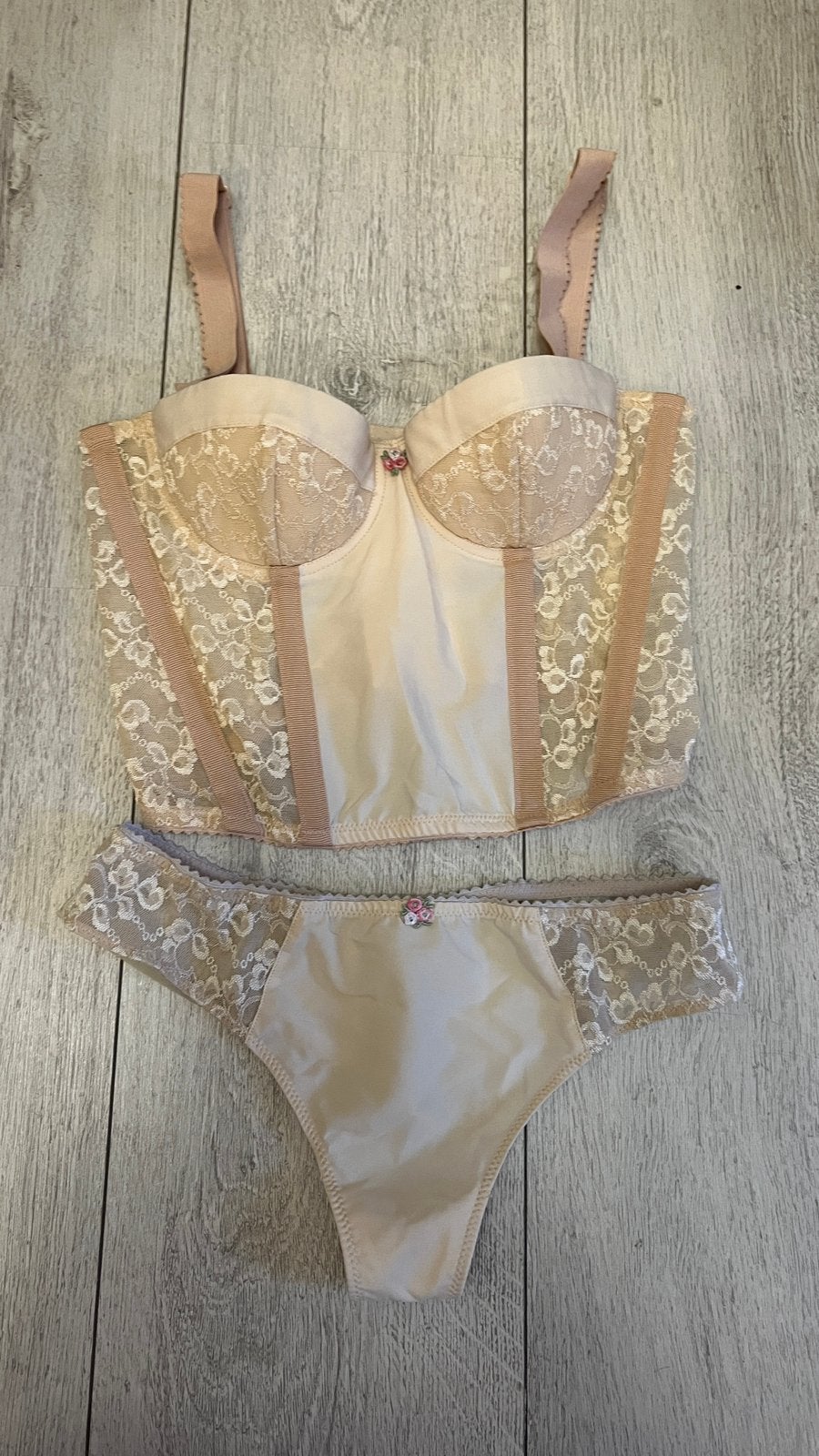 Corset met slipje vintage, Ophalen of Verzenden, Roze, Body of Korset