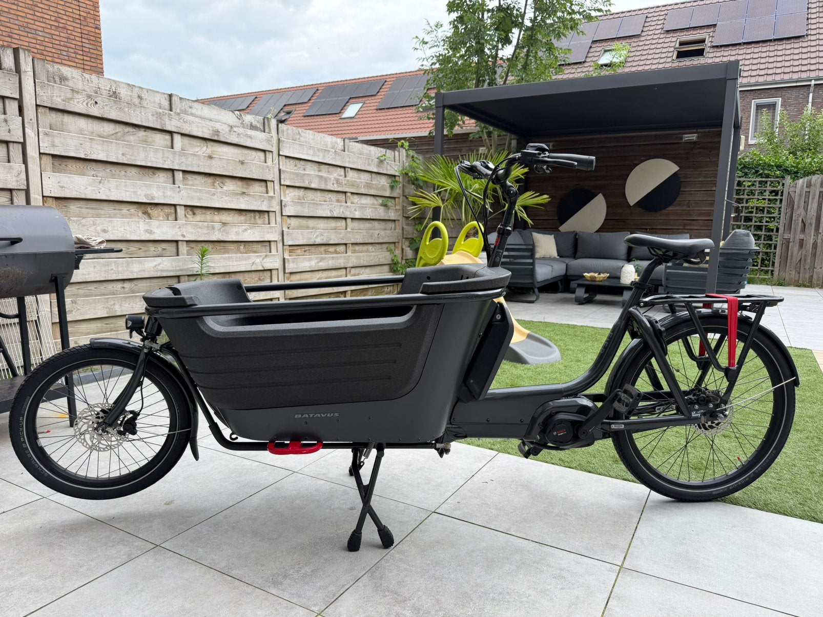 Batavus fier elektrische bakfiets met huif, Fietsen en Brommers, Ophalen of Verzenden, Zo goed als nieuw, 4 kinderen of meer, Huif