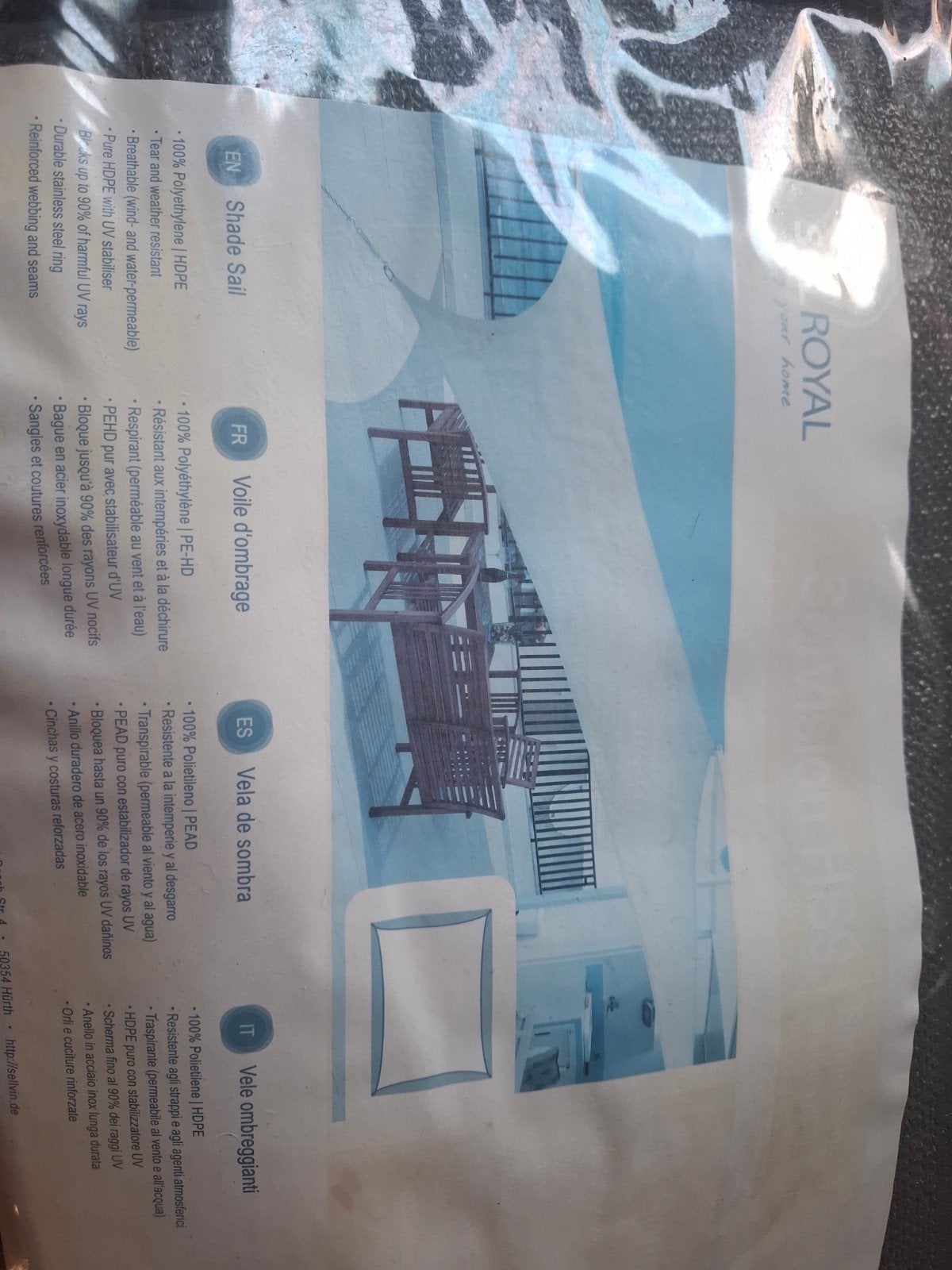 Nieuw Waterdicht Royal Schaduwzeil Antraciet 3x4m, Ophalen, Nieuw