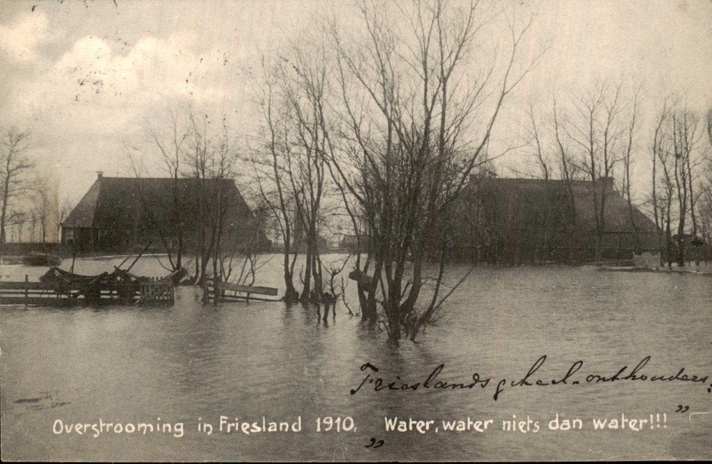 Friesland - Overstroming - Boerderijen, Ophalen of Verzenden, Voor 1920, Gelopen, Friesland