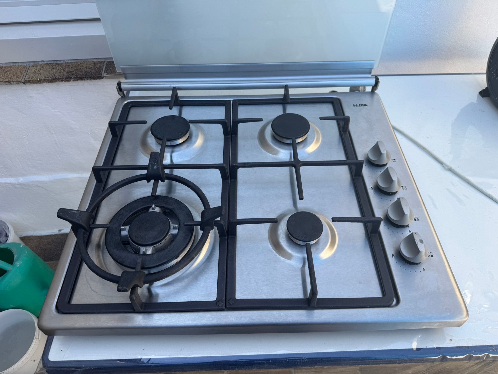 Zilvere Gasplaat | ETNA | Met Wok | Incl Gasslang | Schoon, Witgoed en Apparatuur, Ophalen, Gebruikt, 4 kookzones, Gas